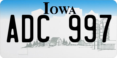 IA license plate ADC997