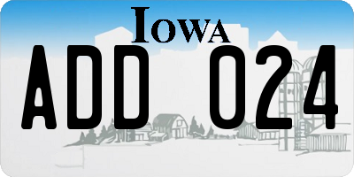 IA license plate ADD024