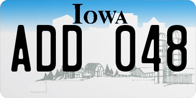 IA license plate ADD048