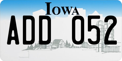 IA license plate ADD052