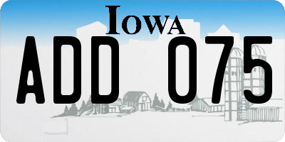 IA license plate ADD075