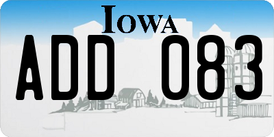 IA license plate ADD083