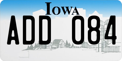 IA license plate ADD084
