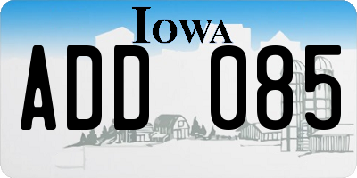 IA license plate ADD085