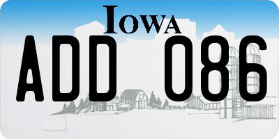IA license plate ADD086