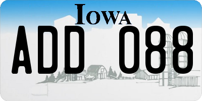 IA license plate ADD088