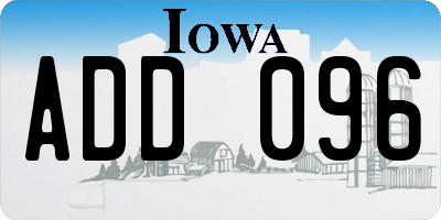 IA license plate ADD096