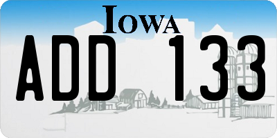 IA license plate ADD133