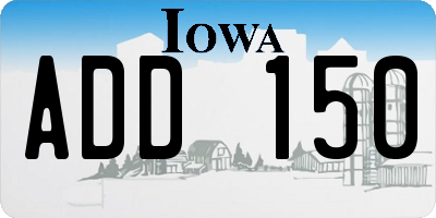 IA license plate ADD150