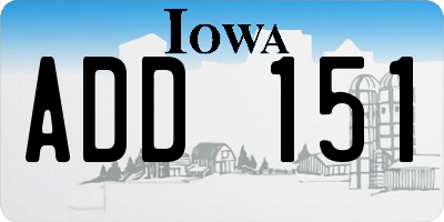 IA license plate ADD151
