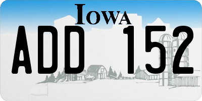 IA license plate ADD152