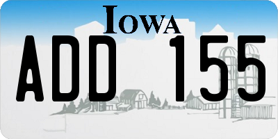 IA license plate ADD155
