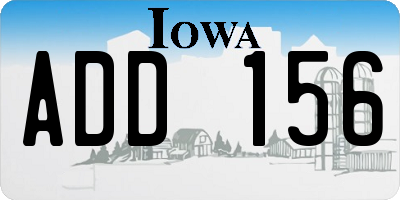 IA license plate ADD156