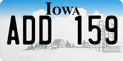 IA license plate ADD159