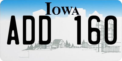IA license plate ADD160