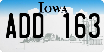 IA license plate ADD163