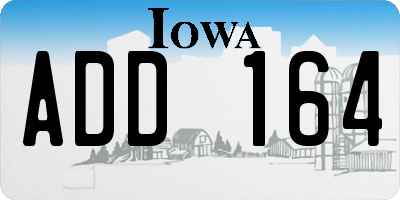 IA license plate ADD164