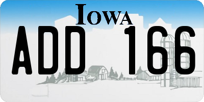 IA license plate ADD166