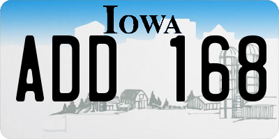 IA license plate ADD168