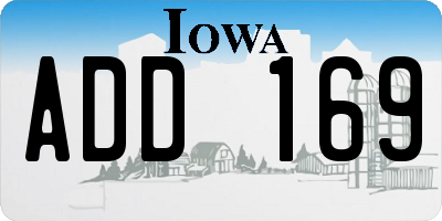 IA license plate ADD169