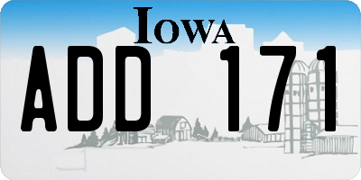 IA license plate ADD171