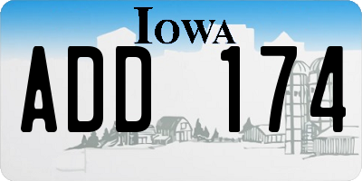 IA license plate ADD174