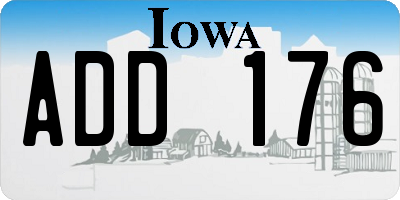 IA license plate ADD176