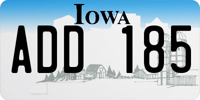 IA license plate ADD185