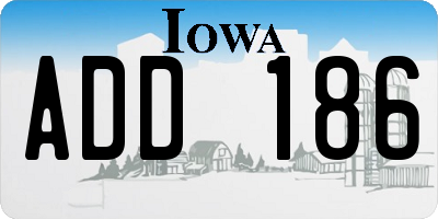 IA license plate ADD186