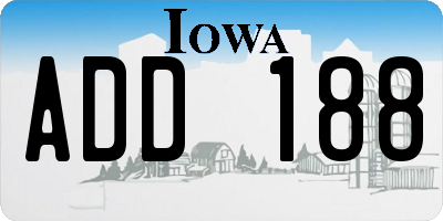 IA license plate ADD188