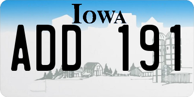IA license plate ADD191