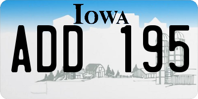 IA license plate ADD195