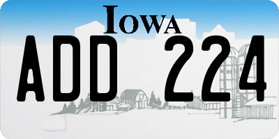 IA license plate ADD224