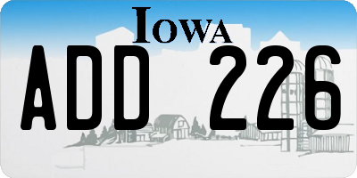 IA license plate ADD226