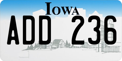 IA license plate ADD236