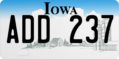 IA license plate ADD237