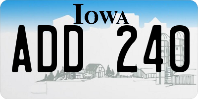 IA license plate ADD240