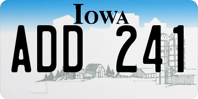 IA license plate ADD241