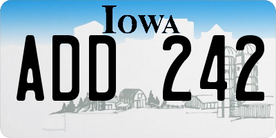 IA license plate ADD242