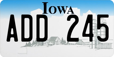 IA license plate ADD245