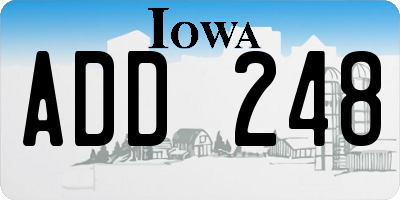 IA license plate ADD248
