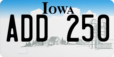 IA license plate ADD250