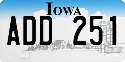 IA license plate ADD251