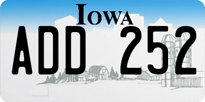 IA license plate ADD252