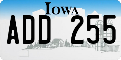 IA license plate ADD255