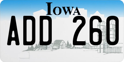 IA license plate ADD260