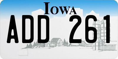 IA license plate ADD261