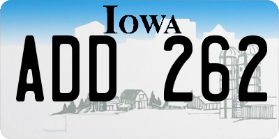 IA license plate ADD262