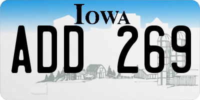 IA license plate ADD269