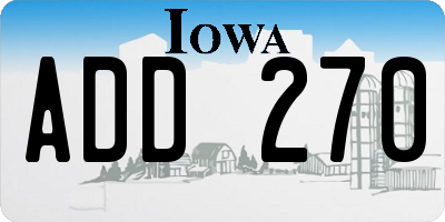 IA license plate ADD270